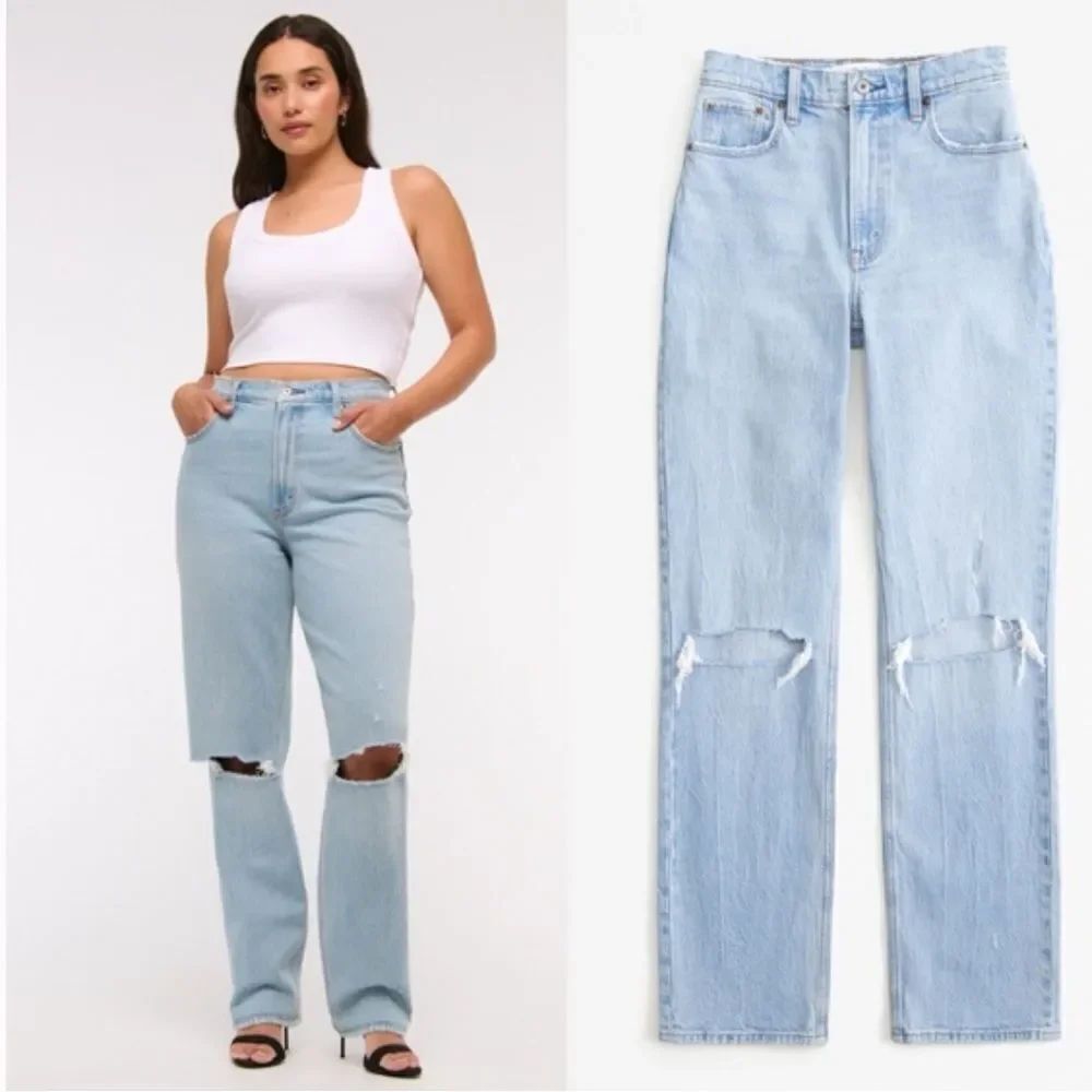 Abercrombie & Fitch 90's Straight Ultra High Rise Jean Womens 28/6 Long